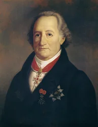 Porträt von Johann Wolfgang von Goethe (1749-1832) mit Dekorationen
